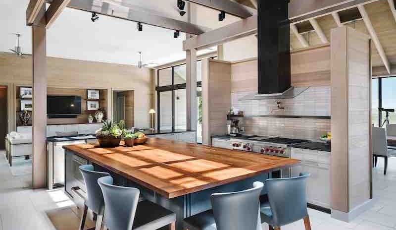 interior of a vacation ranch home kitchen in Austin