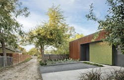 Alleyway view of the Stealth House Alleyway view of the Stealth House