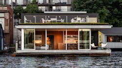 Exterior of floating home from the waterfront Exterior of floating home from the waterfront