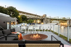 Rooftop deck at Seattle floating home Rooftop deck at Seattle floating home