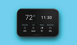 Honeywell's new ElitePro Smart Thermostat, showing the idle screen where indoor air quality is monitored Honeywell's new ElitePro Smart Thermostat, showing the idle screen where indoor air quality is monitored