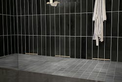 Activated by button, or via voice or app in a smart home system, the Air Jet Shower Drying System uses linear vents and nozzles to dry showers and prevent the growth of mold and mildew. Activated by button, or via voice or app in a smart home system, the Air Jet Shower Drying System uses linear vents and nozzles to dry showers and prevent the growth of mold and mildew.