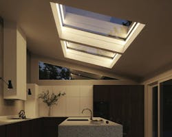 Interior of home showing the Marvin Awaken Skylight, a tunable skylight that mimics natural light at any time of day Interior of home showing the Marvin Awaken Skylight, a tunable skylight that mimics natural light at any time of day