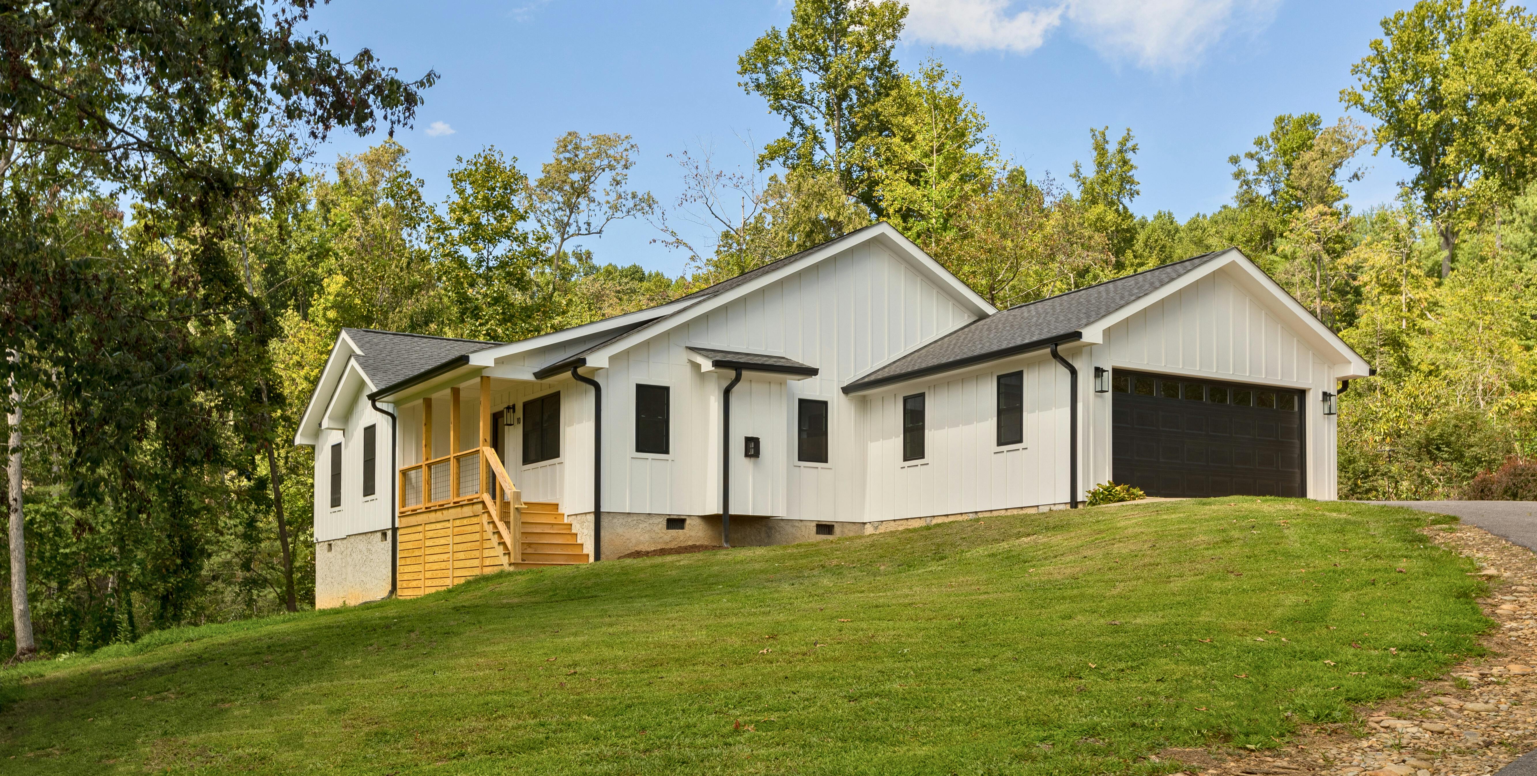Exterior of the completed Owensby home, one of the first restoration projects Scroggs Construction Services untertook in the aftermath of Hurricane Helene.
