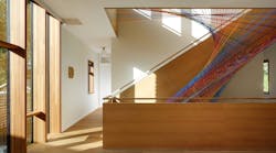 After adding a unique rainbow netting, this staircase became the centerpiece of this 8,500-square-foot custom home. After adding a unique rainbow netting, this staircase became the centerpiece of this 8,500-square-foot custom home.