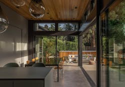 Doors opening up from inside the quincho Doors opening up from inside the quincho