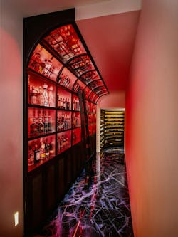 Wine storage in a colorful underground wine room Wine storage in a colorful underground wine room