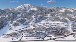 Mountainside topped with snow, showing the Velvære ski in ski out community in Park City Mountainside topped with snow, showing the Velvære ski in ski out community in Park City