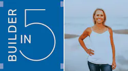 Graphic image promoting Custom Builder's Builder in 5 Q&A series, with Marnie Oursler of Maryland