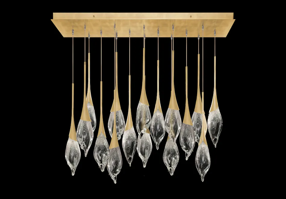 Image of the mayu pendant with crystals and a gold finish, by Fine Lighting Image of the mayu pendant with crystals and a gold finish, by Fine Lighting