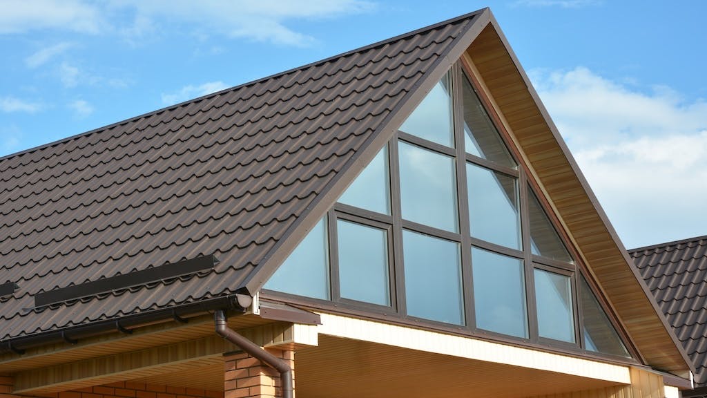 Metal roof on modern home