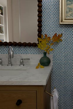 Warm wood and deep blues and greens bring extra warmth to the home. Warm wood and deep blues and greens bring extra warmth to the home.