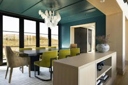 Teal colored dining room in a Stillwater, MN custom home Teal colored dining room in a Stillwater, MN custom home