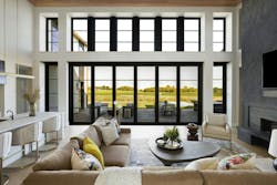 great hall of a luxury custom home overlooking a prairie in Minnesota great hall of a luxury custom home overlooking a prairie in Minnesota