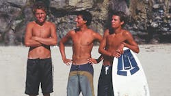 Picture of three teens on a beach with surf boards, who later became the founders of Cerno Group Picture of three teens on a beach with surf boards, who later became the founders of Cerno Group