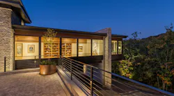 Cantilevered bedroom suite at night Cantilevered bedroom suite at night