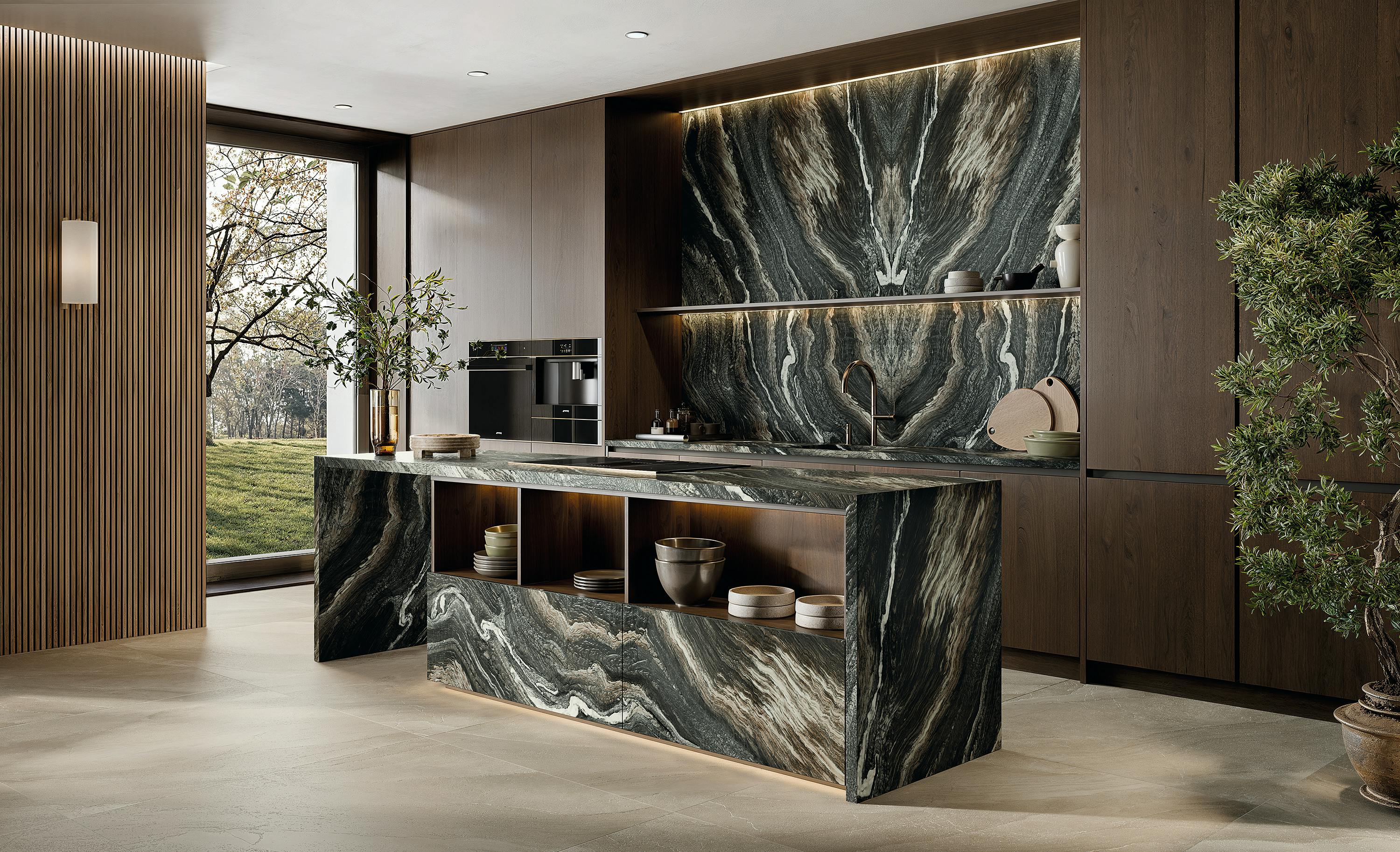 Ceramica Fondovalle's Infinito 2.0 Collection in Fantasy Dark