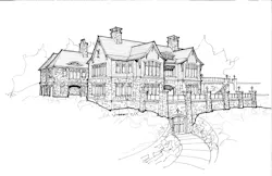 Exterior sketch of home designed by Visbeen Architects Exterior sketch of home designed by Visbeen Architects