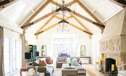 Living room of a French Normandy style home Living room of a French Normandy style home