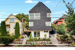 Exterior of a home on a tight lot in Seattle Exterior of a home on a tight lot in Seattle