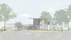 Front elevation of an Austin home Front elevation of an Austin home