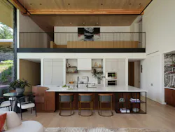 An earthy palette and natural materials add warmth to the contemporary home while bringing attention back to the landscape. An earthy palette and natural materials add warmth to the contemporary home while bringing attention back to the landscape.