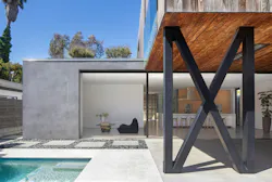 Patio view of a steel frame home by Minarc Architects Patio view of a steel frame home by Minarc Architects