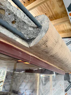 Reconstruction of the 3rd floor roof bullnose. Reconstruction of the 3rd floor roof bullnose.