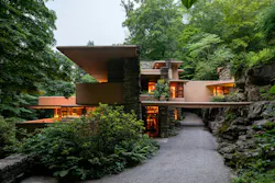 East elevation showing driveway of Fallingwater East elevation showing driveway of Fallingwater