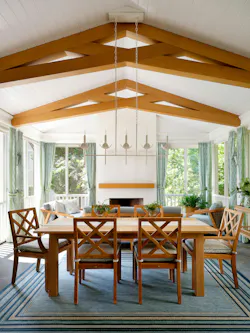 Above the spa, the project team added an outdoor dining room that extends the home's living room. Above the spa, the project team added an outdoor dining room that extends the home's living room.