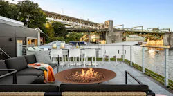 Rooftop deck on a floating home in Seattle Rooftop deck on a floating home in Seattle