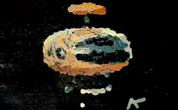 Painted sketch of a bed pod, created by Ai-Da robot