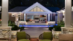 exterior lighting on a poolhouse
