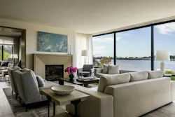 Living room with view to Mt Ranier