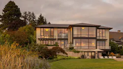 Exterior of a lakefront renovation on Lake Washington, Seattle