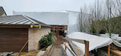 A laurelhurst residence tented against bad weather during renovation