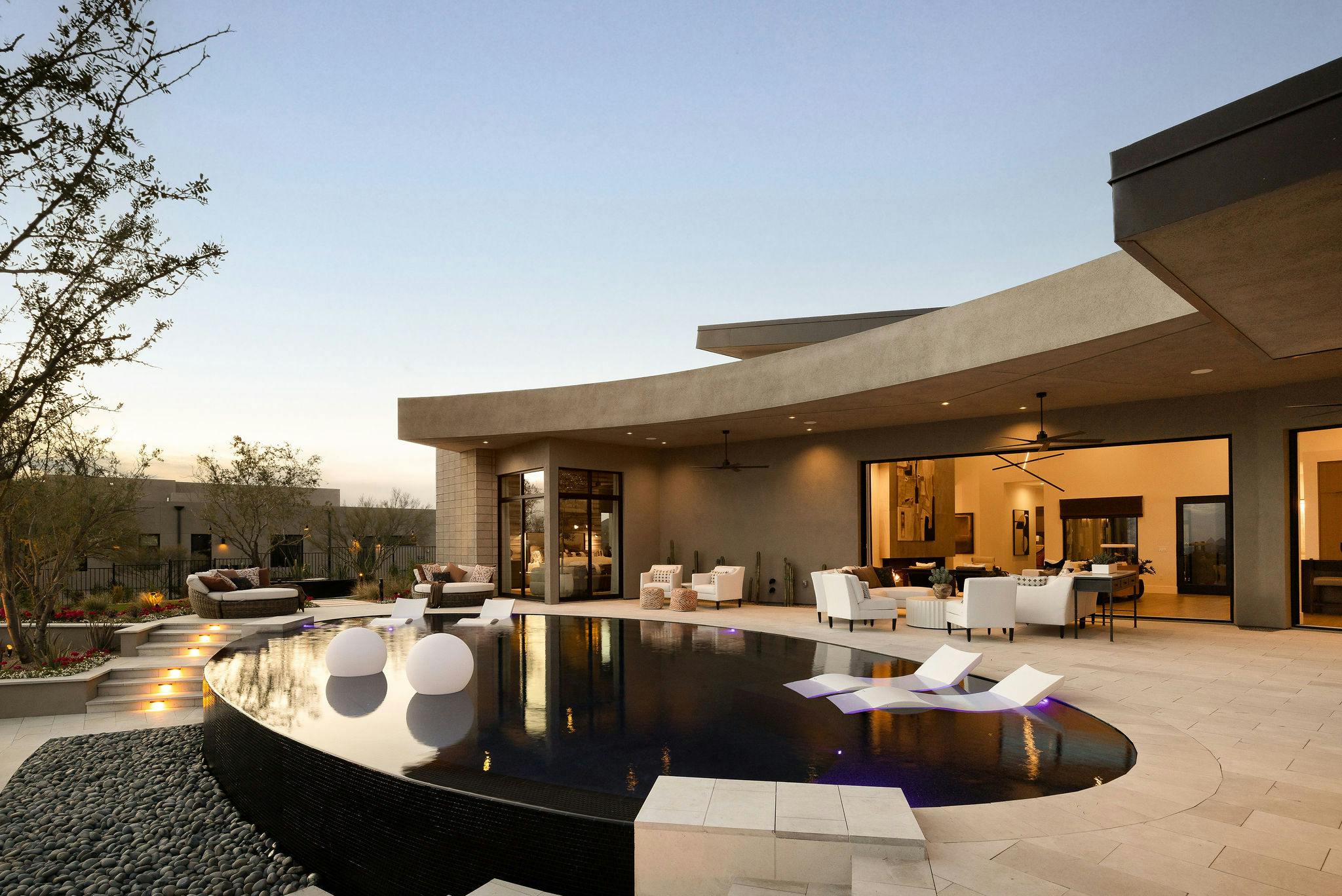 Side view of patio and home