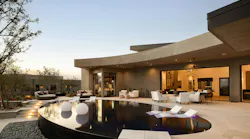 Side view of patio and home