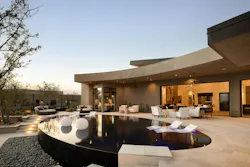 Side view of patio and home