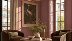 living room in C2 Paints Pueblo paint, the 2027 color of the year