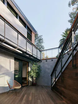 Sunken courtyard in a Los Altos home