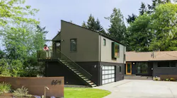 This above-garage ADU features a series of designer products to bring the homeonwers' vision of a fun and functional guest retreat to life.